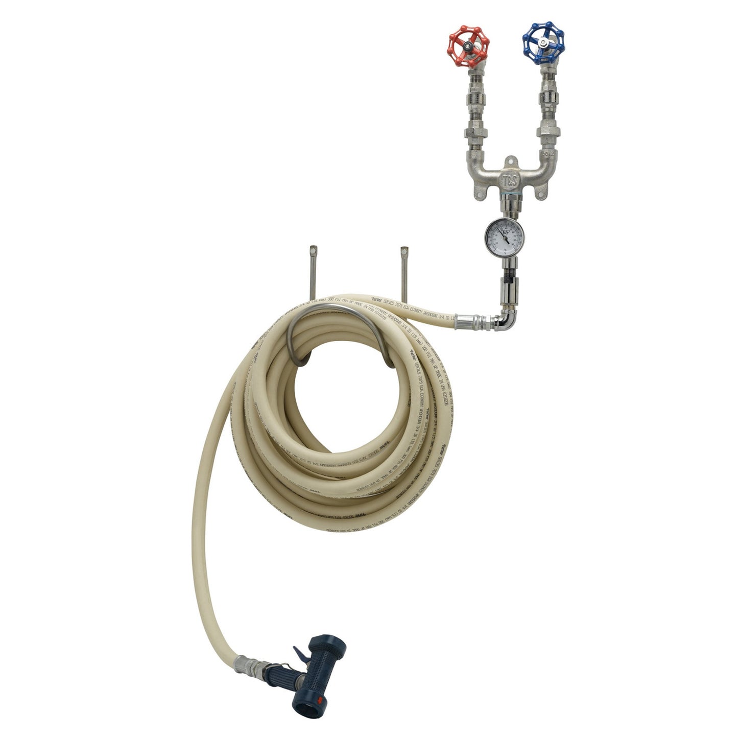 T&S Brass Chrome Plated Washdown Station 3/4" Mixing Valve w/ 50' - MV-0771-12CW
