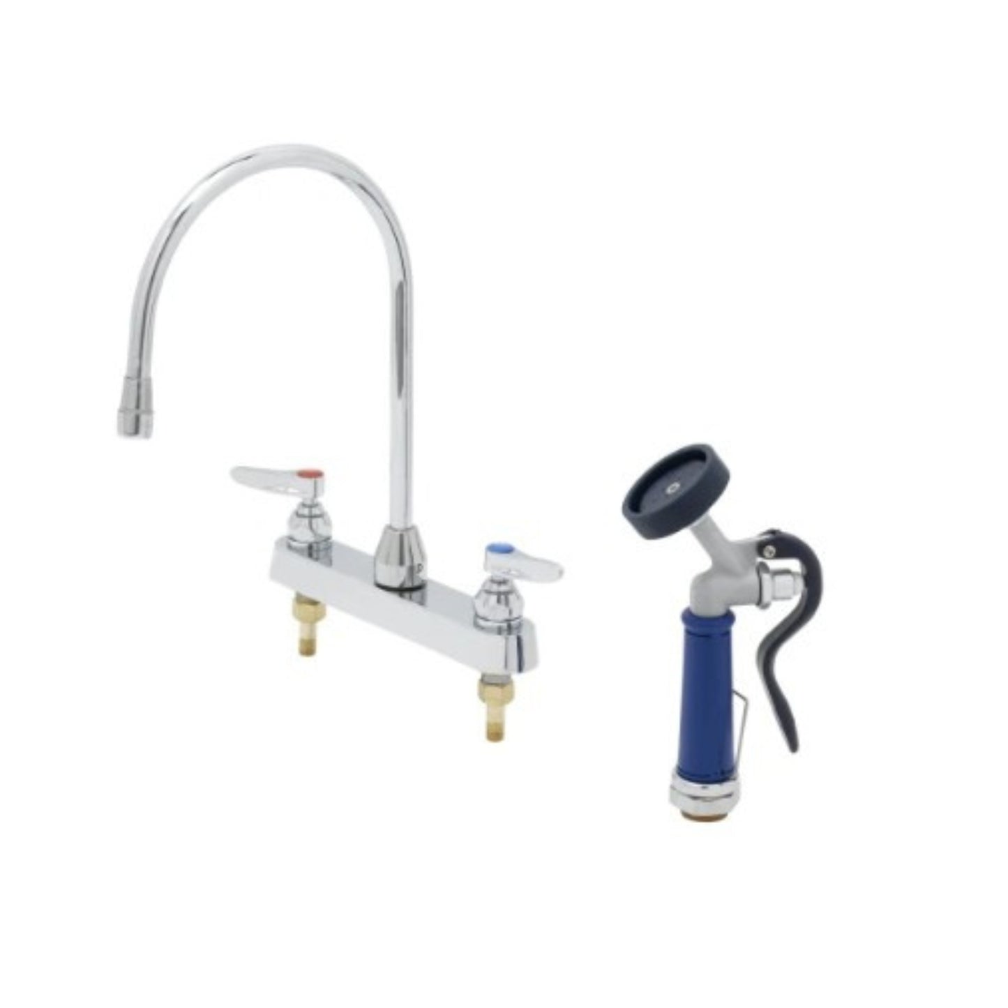 T&S Brass Pet Grooming Faucet Chrome-Plated Brass 8" Deck Mount - PG-2347-VH
