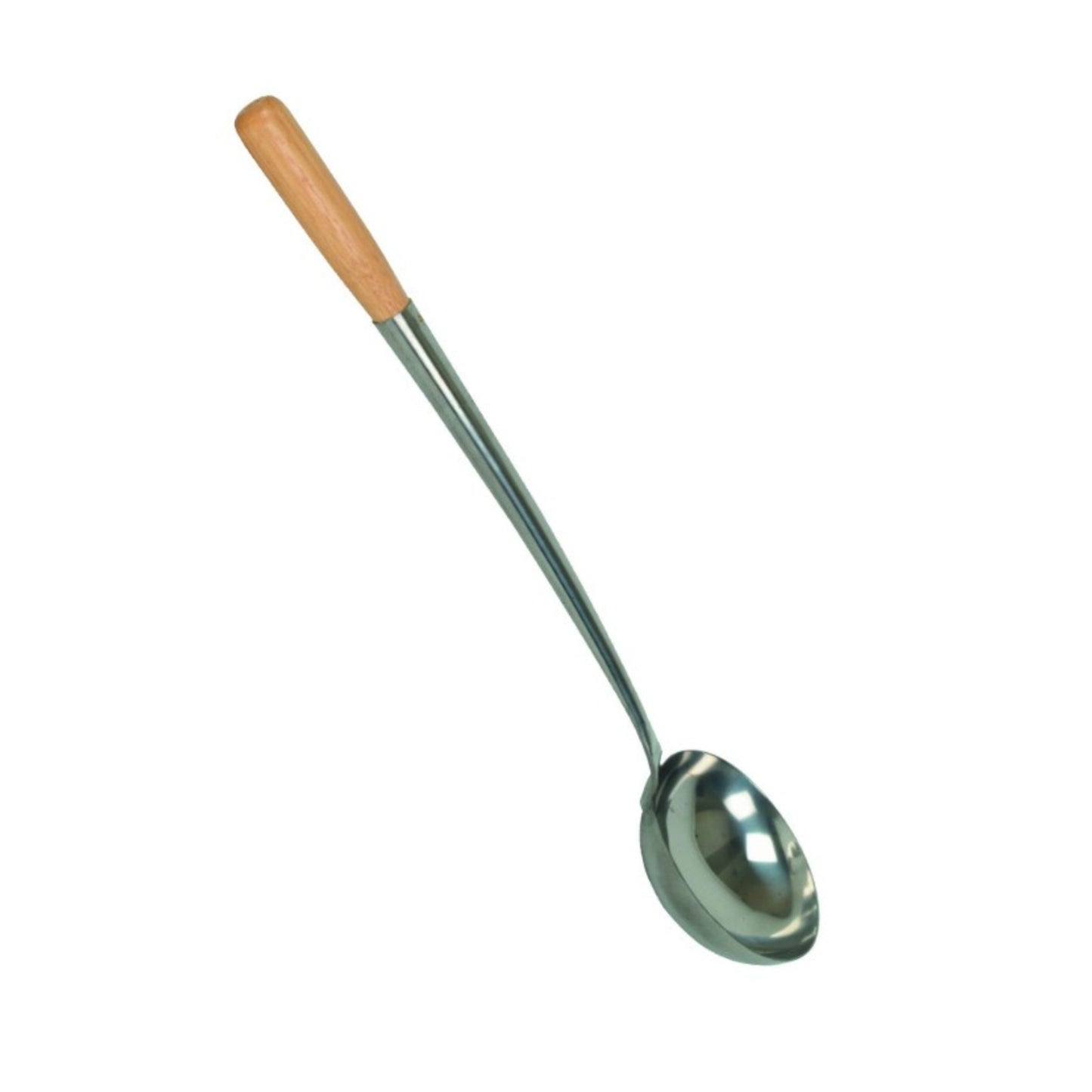 Thunder Group Chinese Ladle 10 oz Stainless Steel, Wood Handle - SLLD311