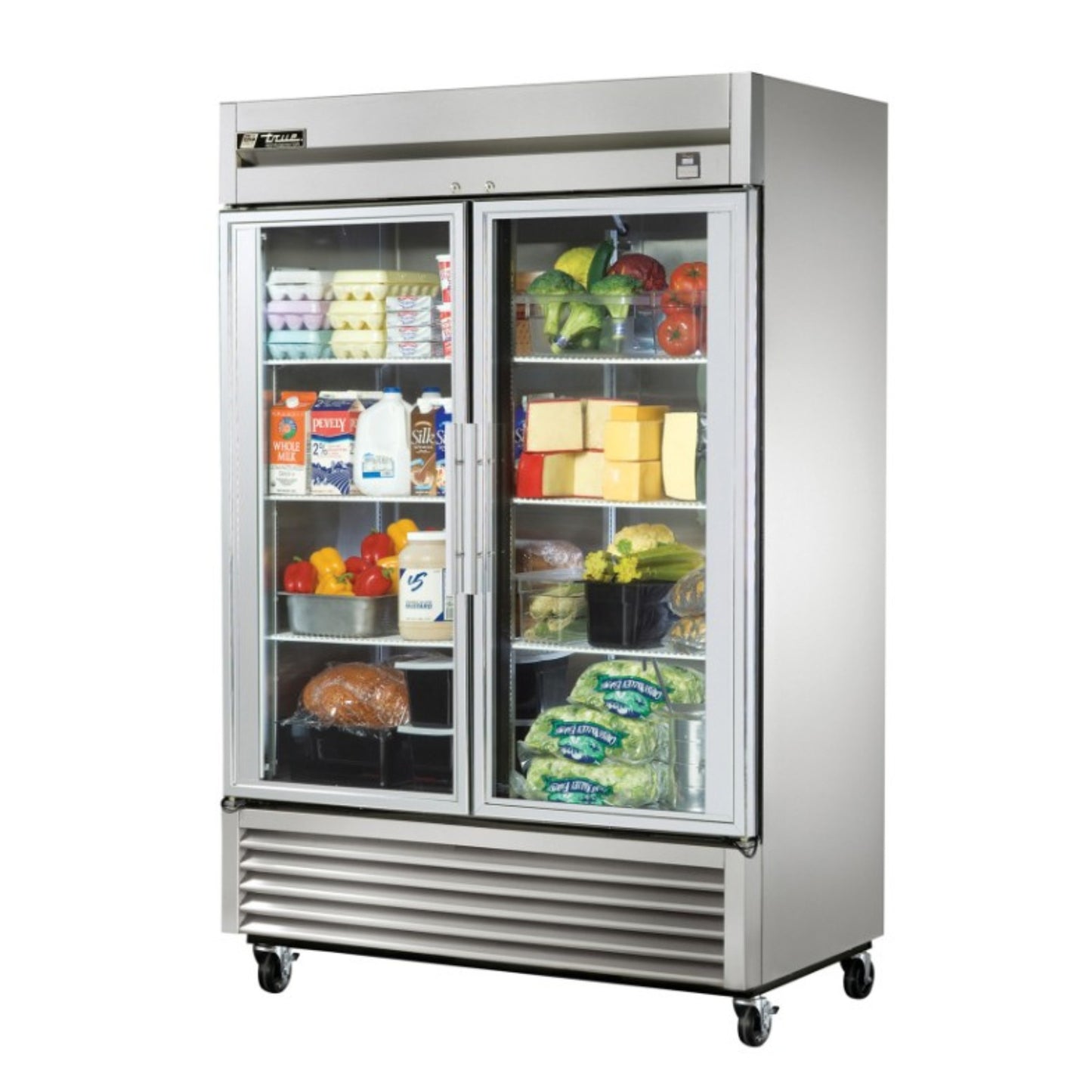 True TS-Series Reach-In Refrigerator Stainless Steel 2 Glass - TS-49G-HC-FGD01