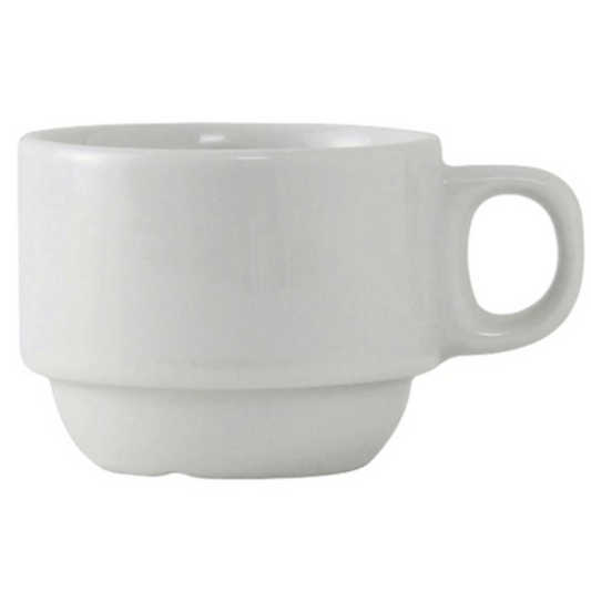 Tuxton ALF-0303 Alaska 3 oz. Stackable Bright White China Espresso Cup - 36/Case