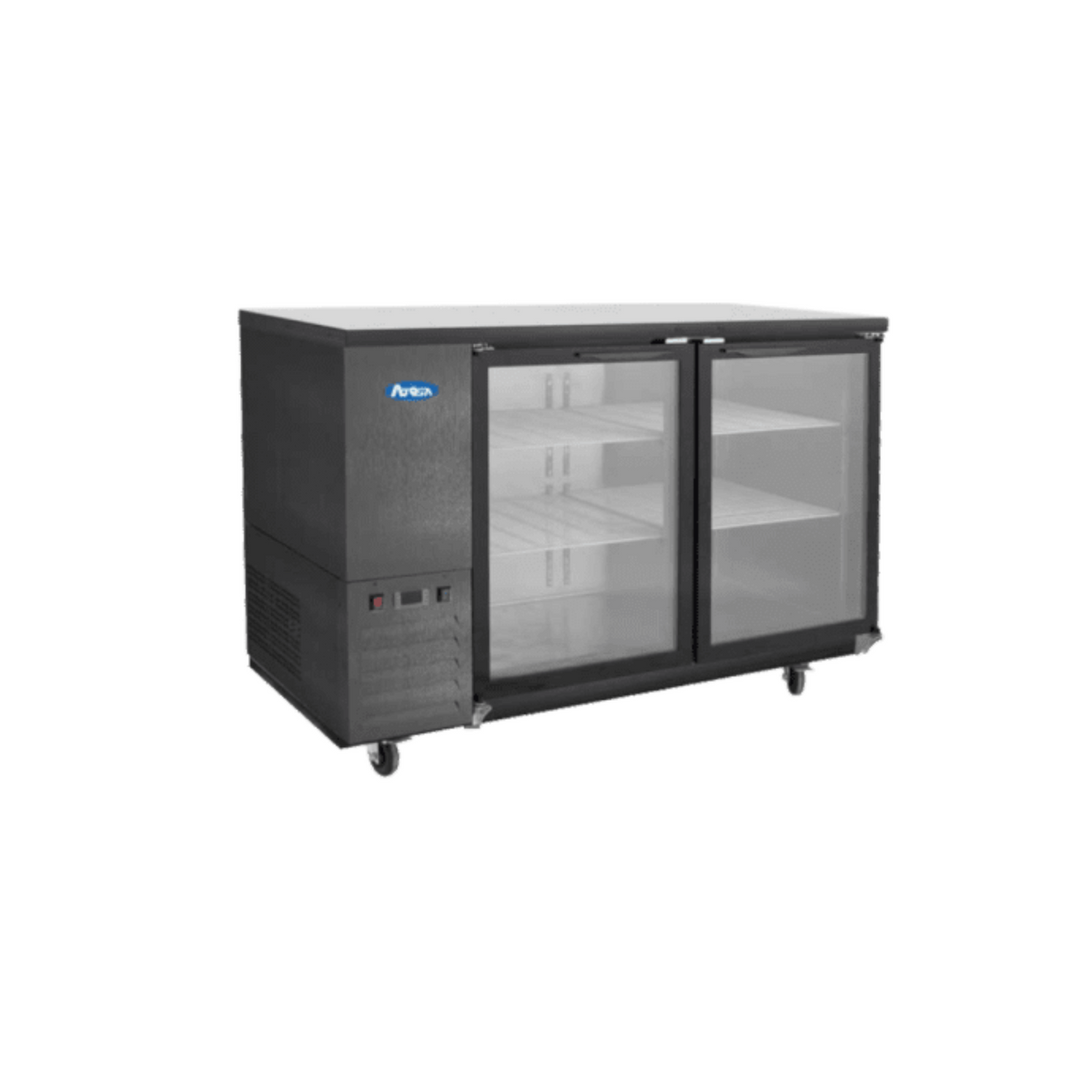Atosa Back Bar Cooler 2 Solid Doors Black Exterior 48" SBB48GRAUS2