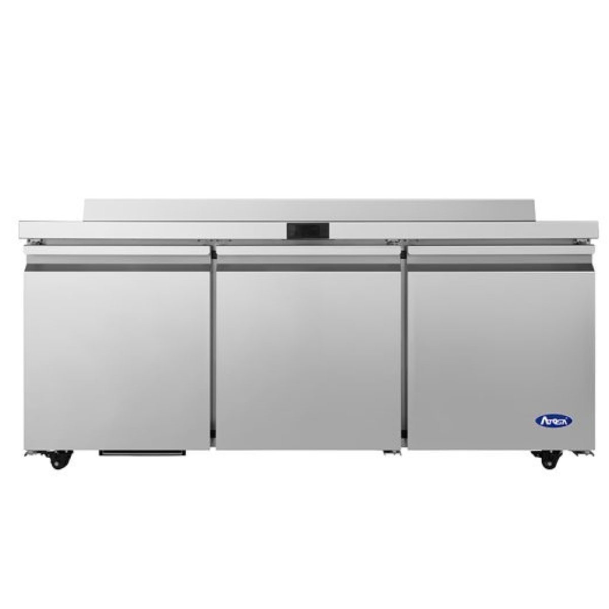Atosa Stainless Steel Worktop Refrigerator with Backsplash 72" - 3 Door - AWR72SD
