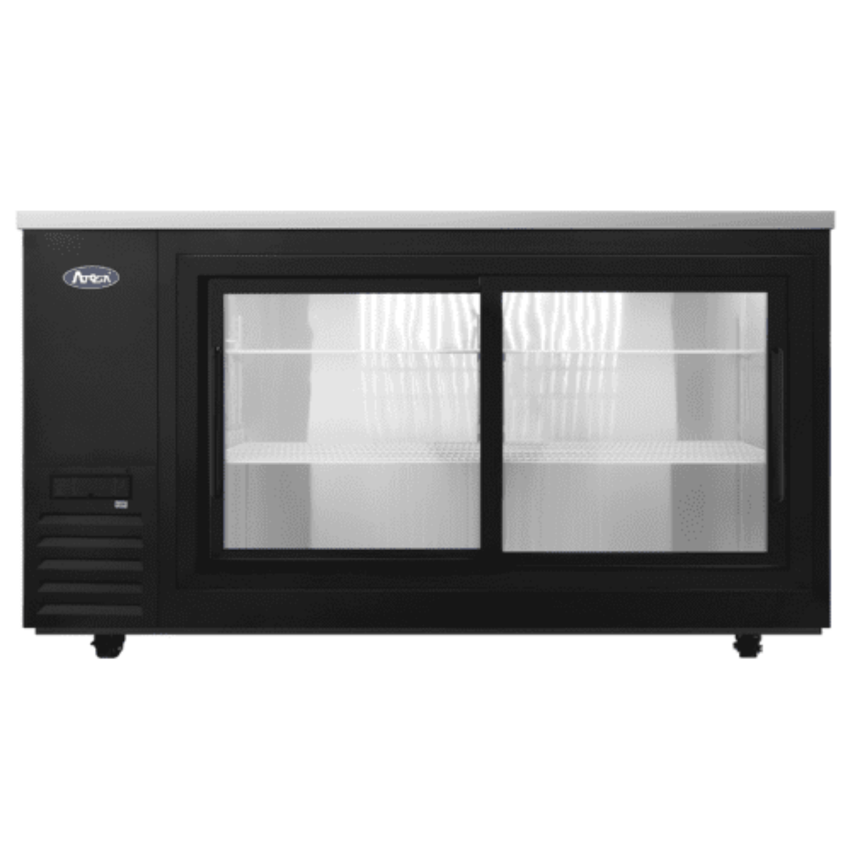 Atosa Back Bar Cooler Shallow Depth Sliding Glass Door Black 69" - SBB69SGGRAUS2