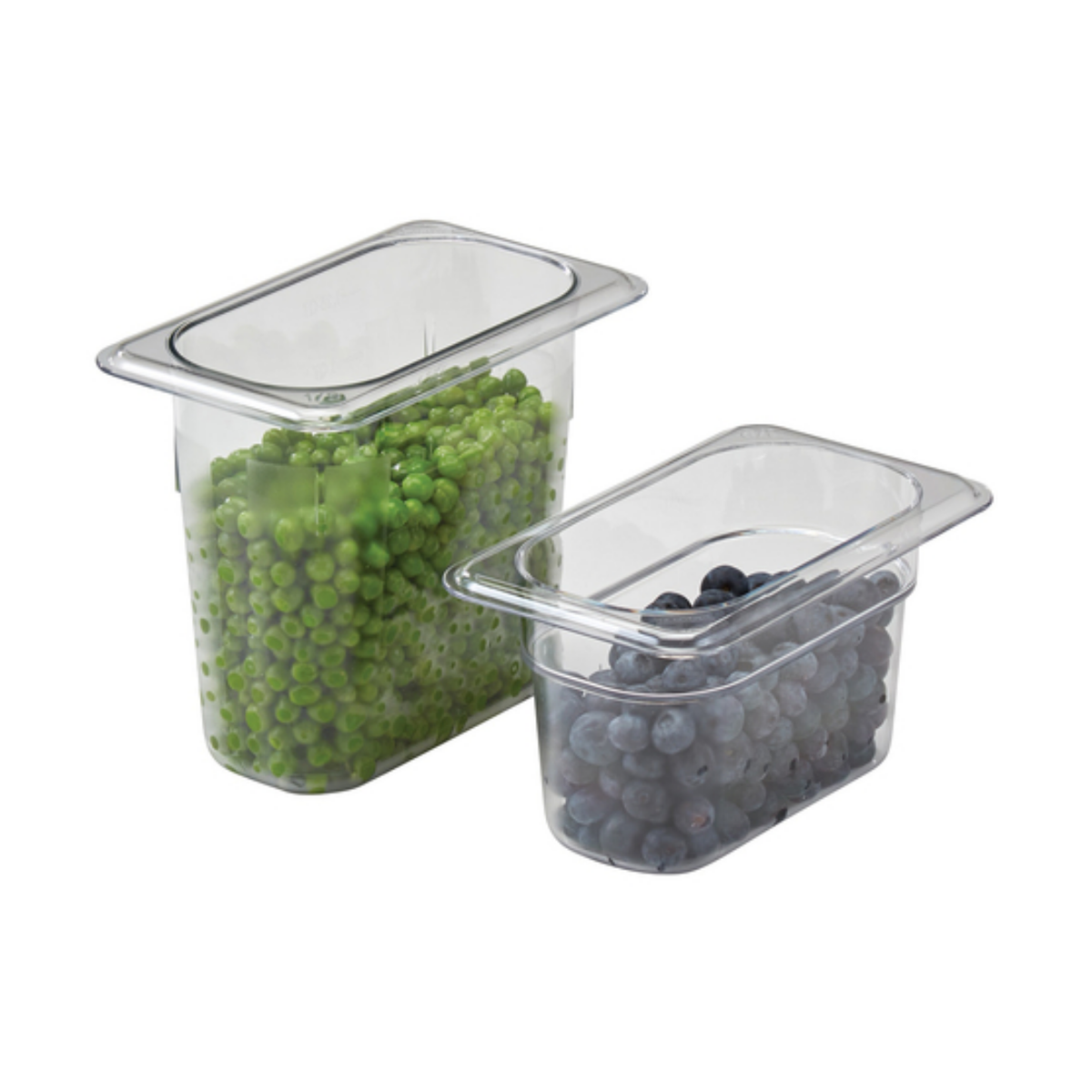 Recipiente Cambro para alimentos fríos, plástico - Tamaño noveno, 10 cm de profundidad - Transparente - 94CW-135