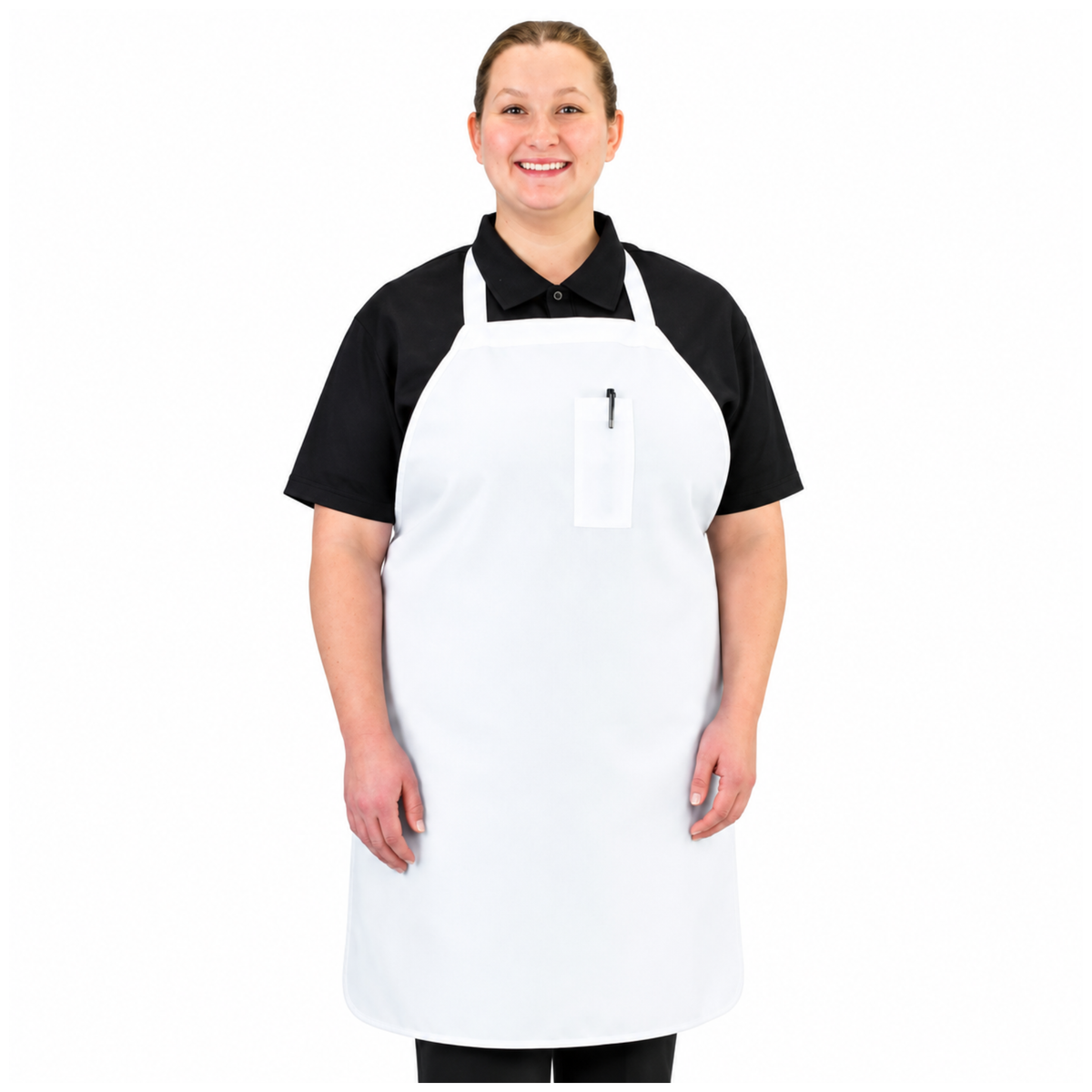 Chef Revival Economy Bib Apron 100% Cotton White - 610BAC