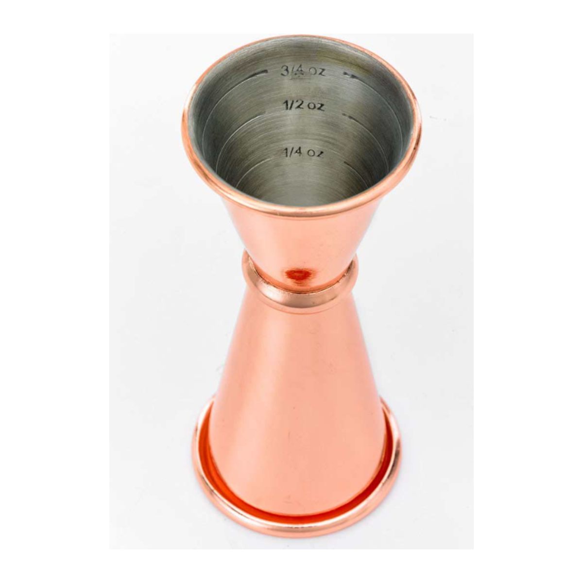Jigger estilo japonés Barfly de 1 y 1.5 oz bañado en cobre - MTOM37003CP