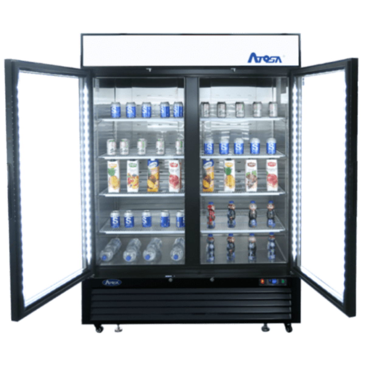 Atosa 2-Door Glass Merchandiser Refrigerator 28.5 Cu Ft - Black MCF8733GR
