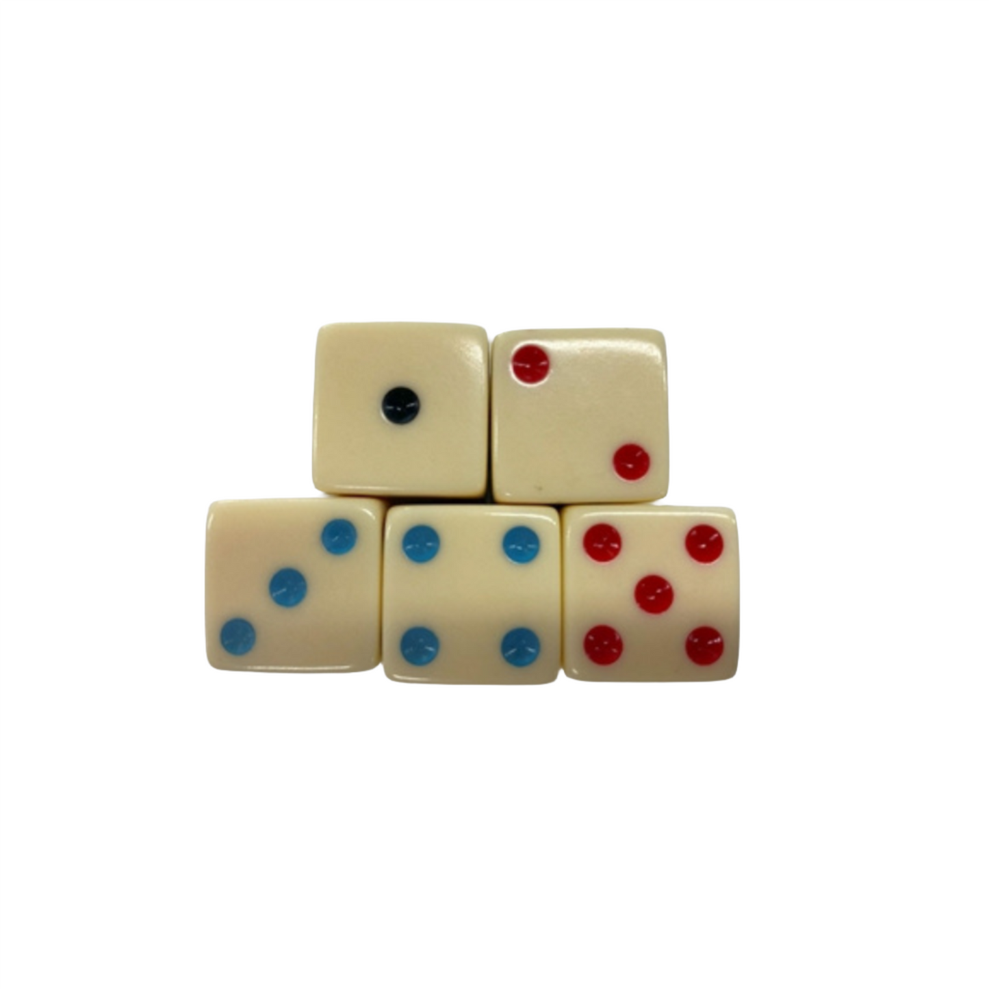 Dados de la suerte de colores, 3/4" - Juego de 5