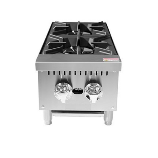 Placa caliente Padela, 12" de ancho, 2 quemadores de gas - PCHP-2-NG