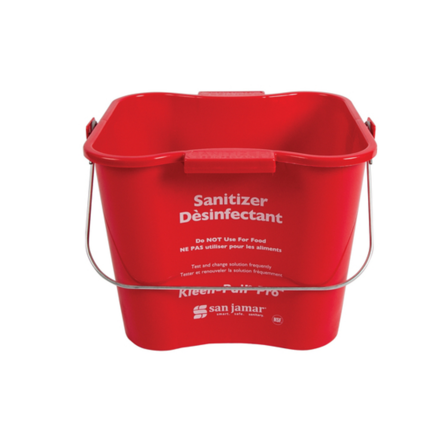 Balde desinfectante rojo San Jamar de 6 cuartos - KPP196RD