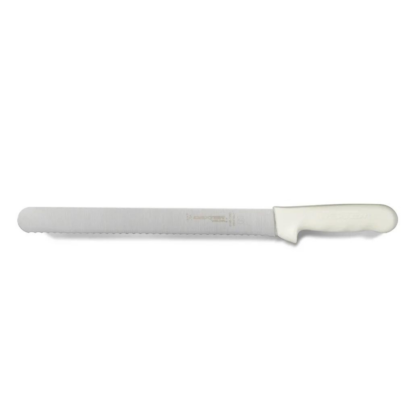 Rebanadora de asados Dexter-Russell Sani de 12" con mango blanco - RUSS140-12