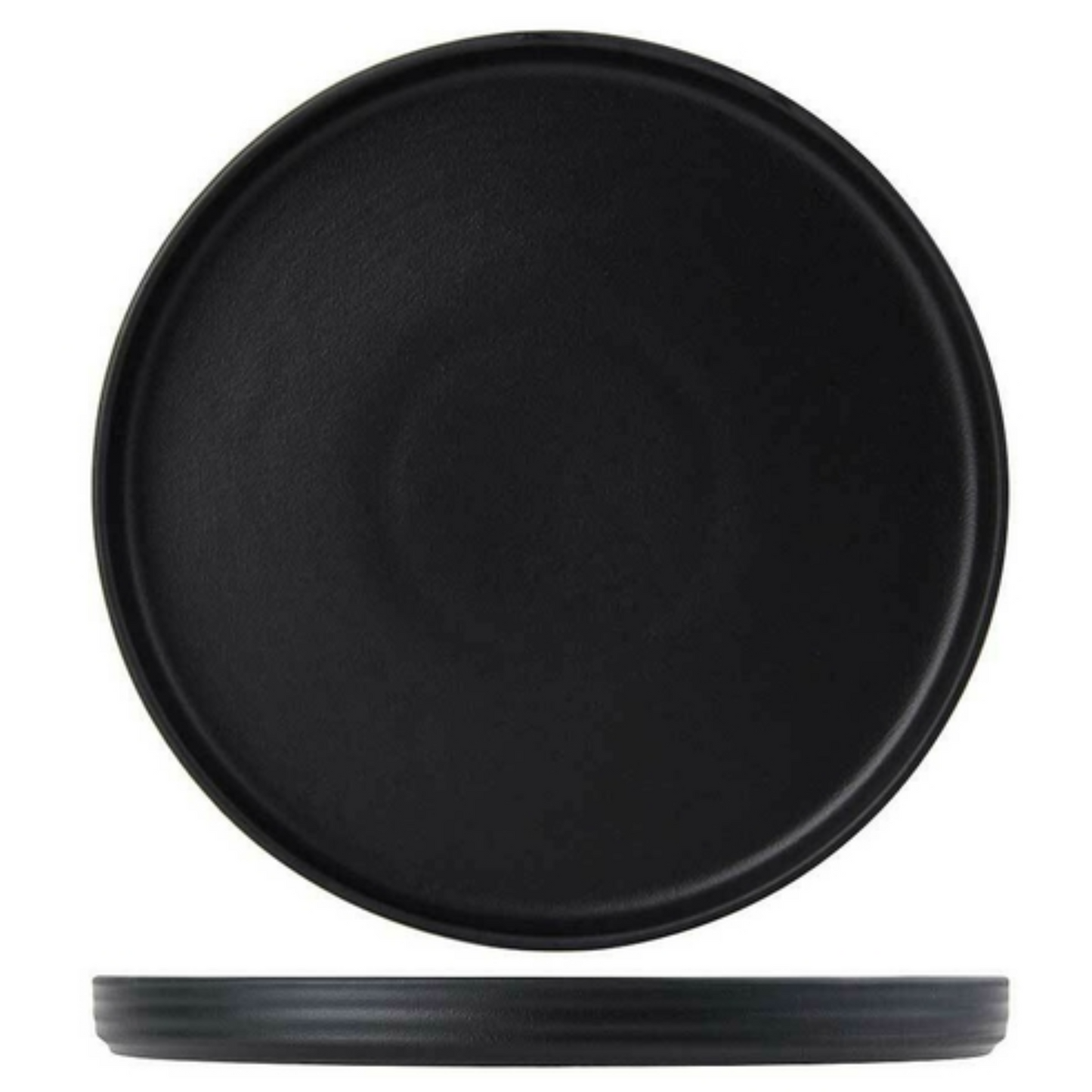 Tuxton Plate, 10-3/4" x 7/8" H, Round, Straight Side, Zion, Matte Black - CS1D