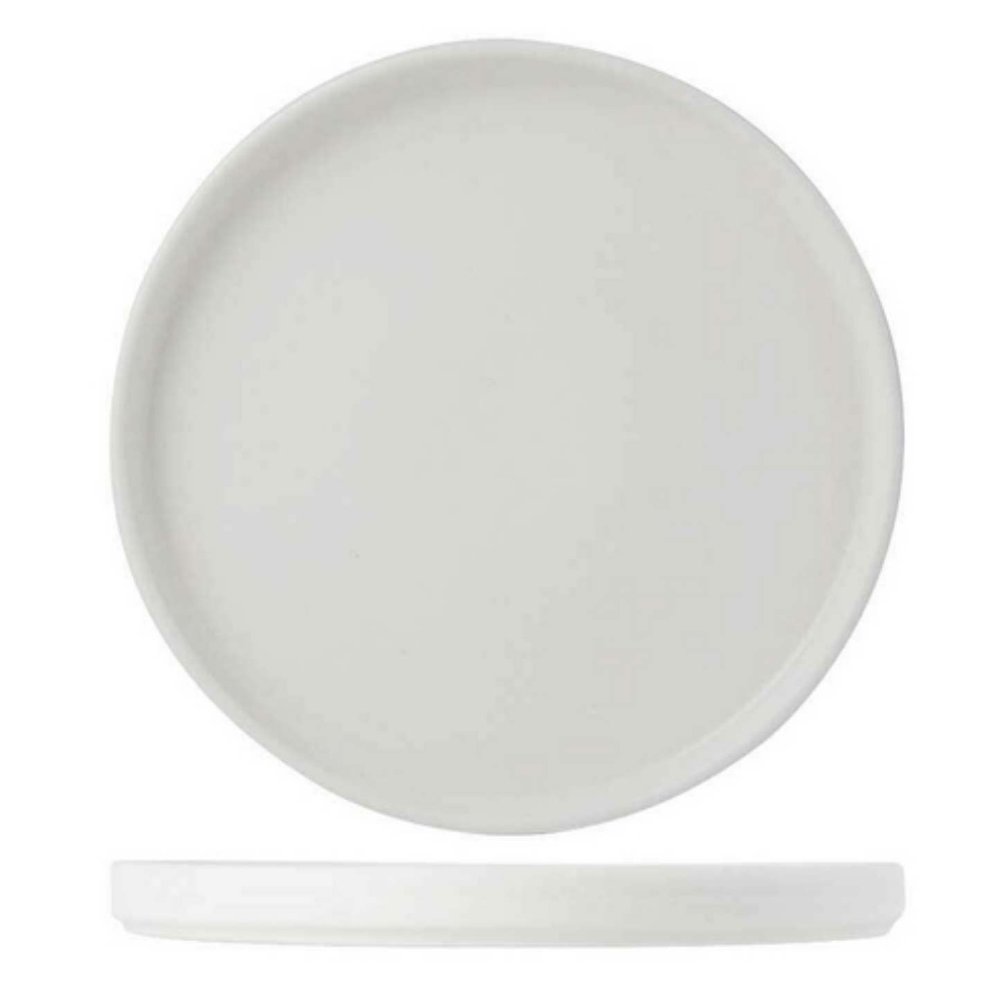Tuxton Plate, 8-1/4" x 3/4" h, Round, Straight Side, Zion, Matte White -CS2D