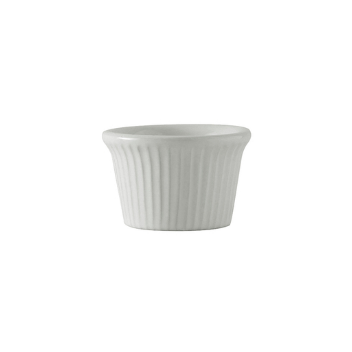 Tuxton Ramekin, 1 1/2oz Fluted Sides Plain White - CS4D