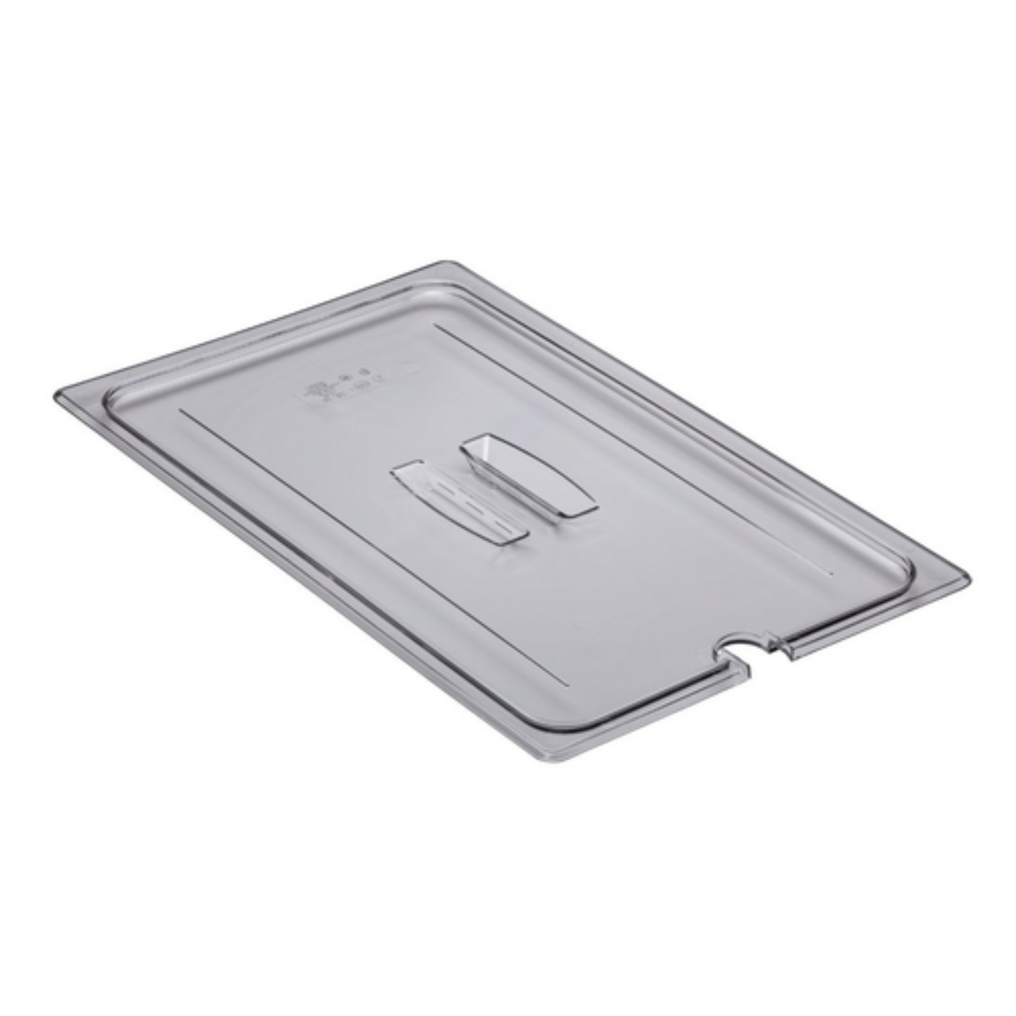 Tapa para recipiente Cambro, tamaño completo, con muescas y asa, transparente - 10CWCHN135