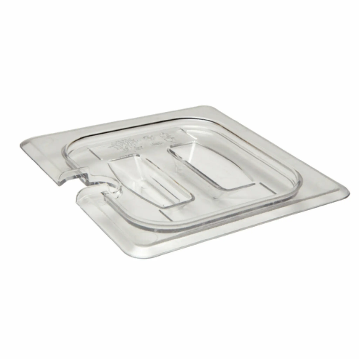 Cambro Food Pan Cover, 1/6 Size Notched W/Handle Clear - 60CWCHN-135 Cambro