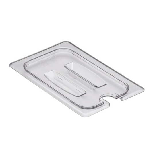 Cambro Food Pan Cover, 1/4 Size Notched With Handle Clear - 40CWCHN135
