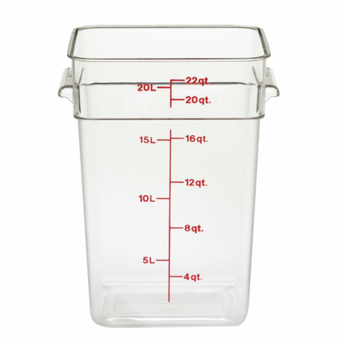 Cambro CamSquare Food Storage Container 22 Quart Clear - 22SFSCW135