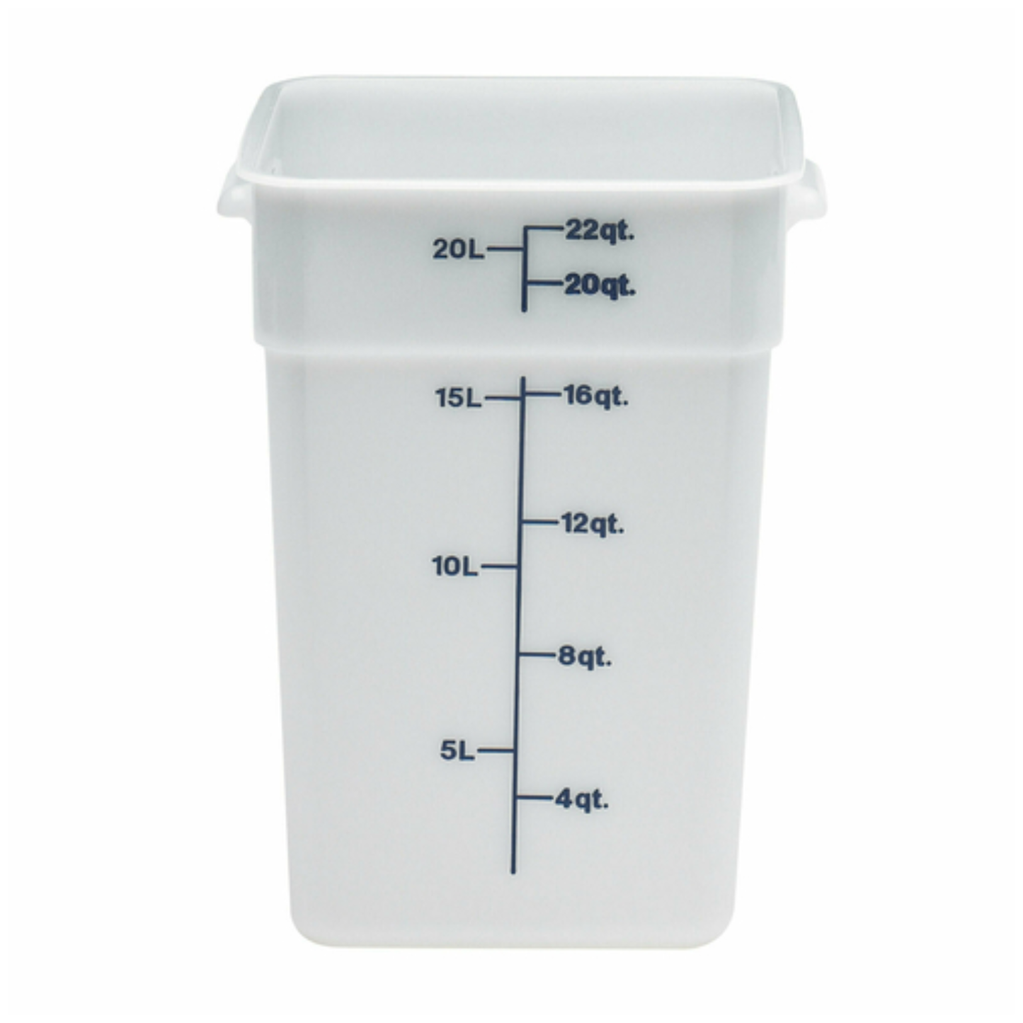 Recipiente para alimentos Cambro, 22 cuartos, blanco "CamSquare Poly" - 22SFSP148