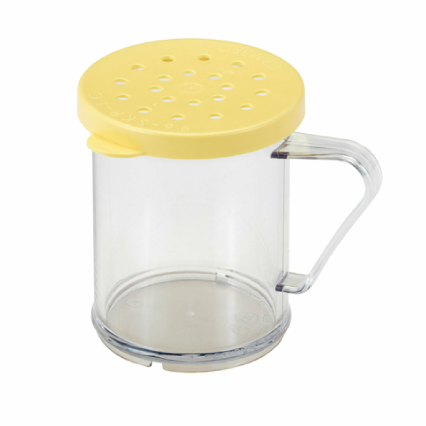Cambro Dredge, Clear Shaker Yellow Cheese Lid 10 oz - 96SKRC-135