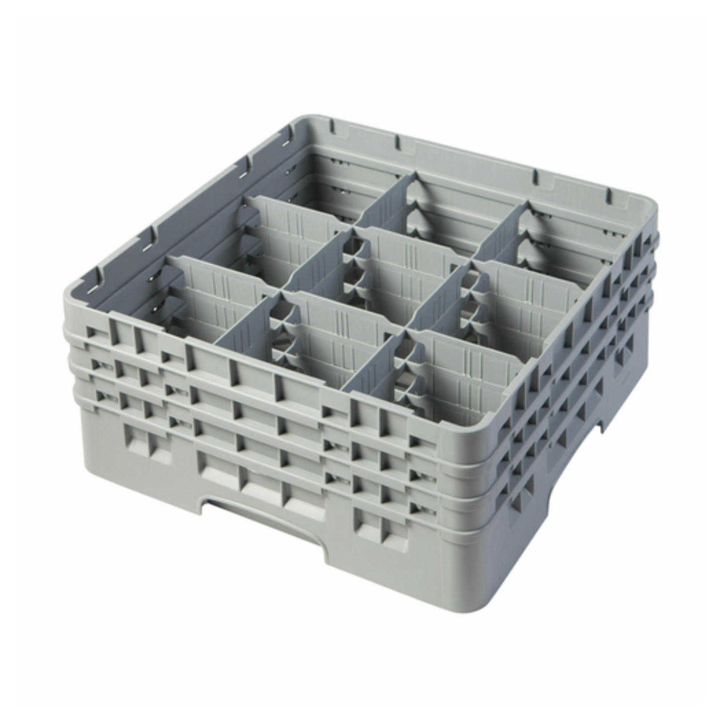 Cambro Camrack® Glass Rack 9-Compartment with 3 Extenders Gray - 9S638151