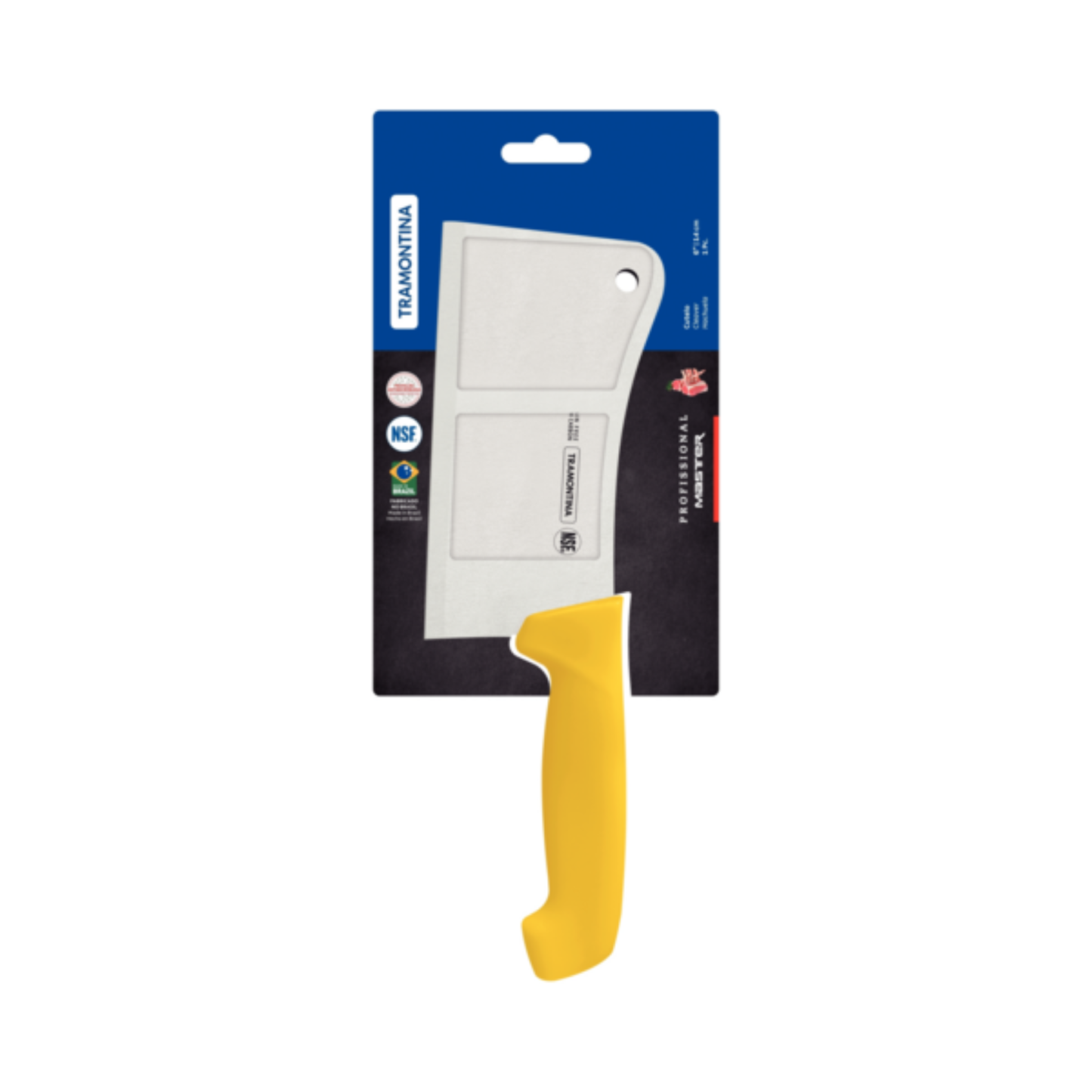 Tramontina Professional NSF Cleaver Yellow Polypropylene Handle 6" 80010-167