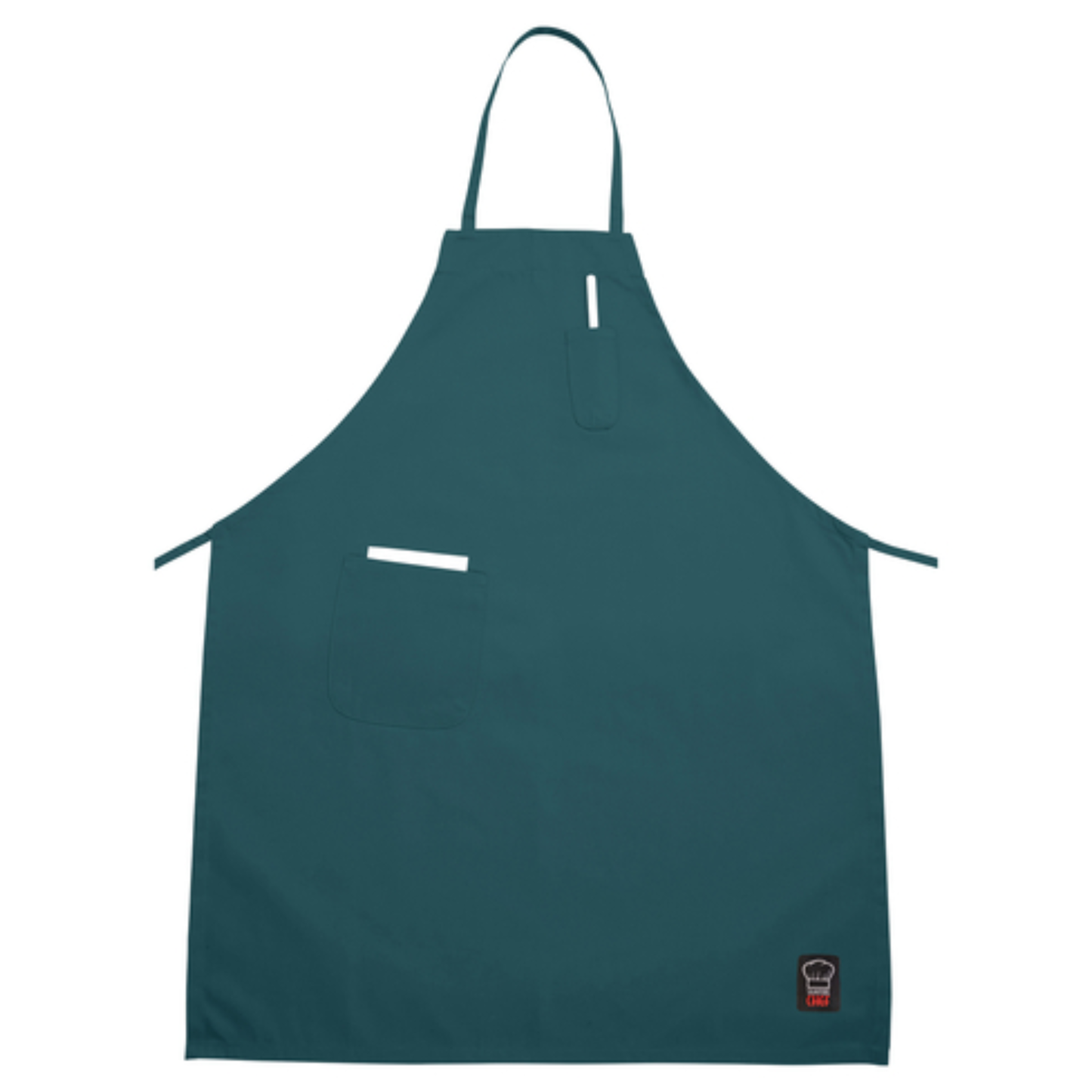 Delantal con pechera CCK verde con bolsillos - BA-PGN