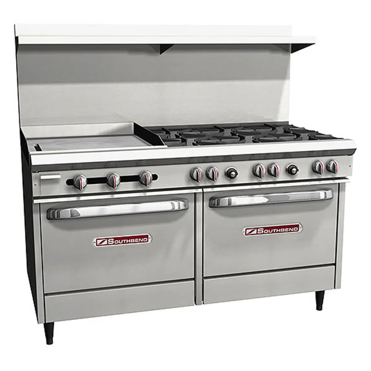 Southbend S-Series Gas Range 6-Burner 24" Griddle 2 Standard Ovens - S60DD-2GL