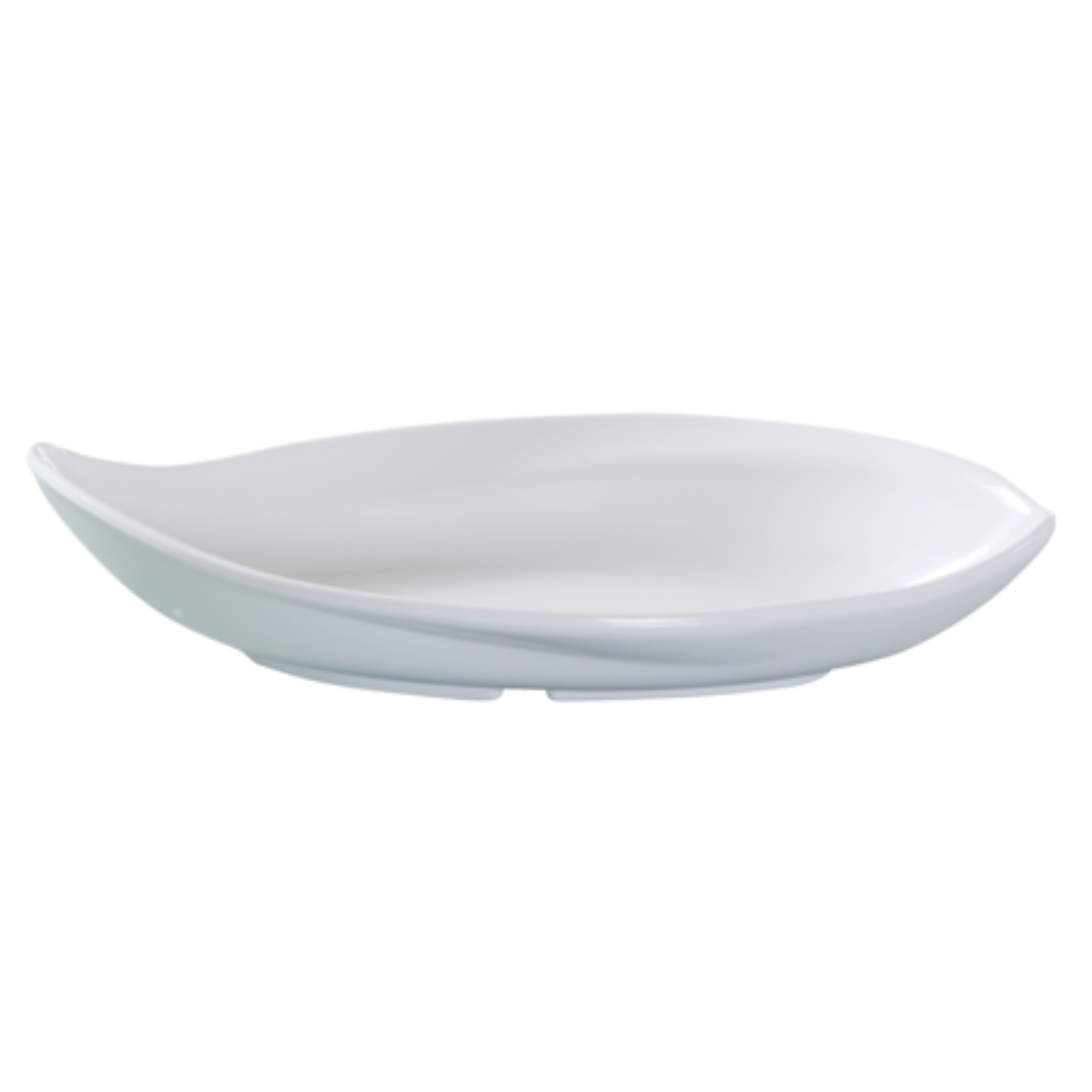 Yanco Venice Plate, 30 oz., Deep, Leaf Shape Melamine White - VE-516
