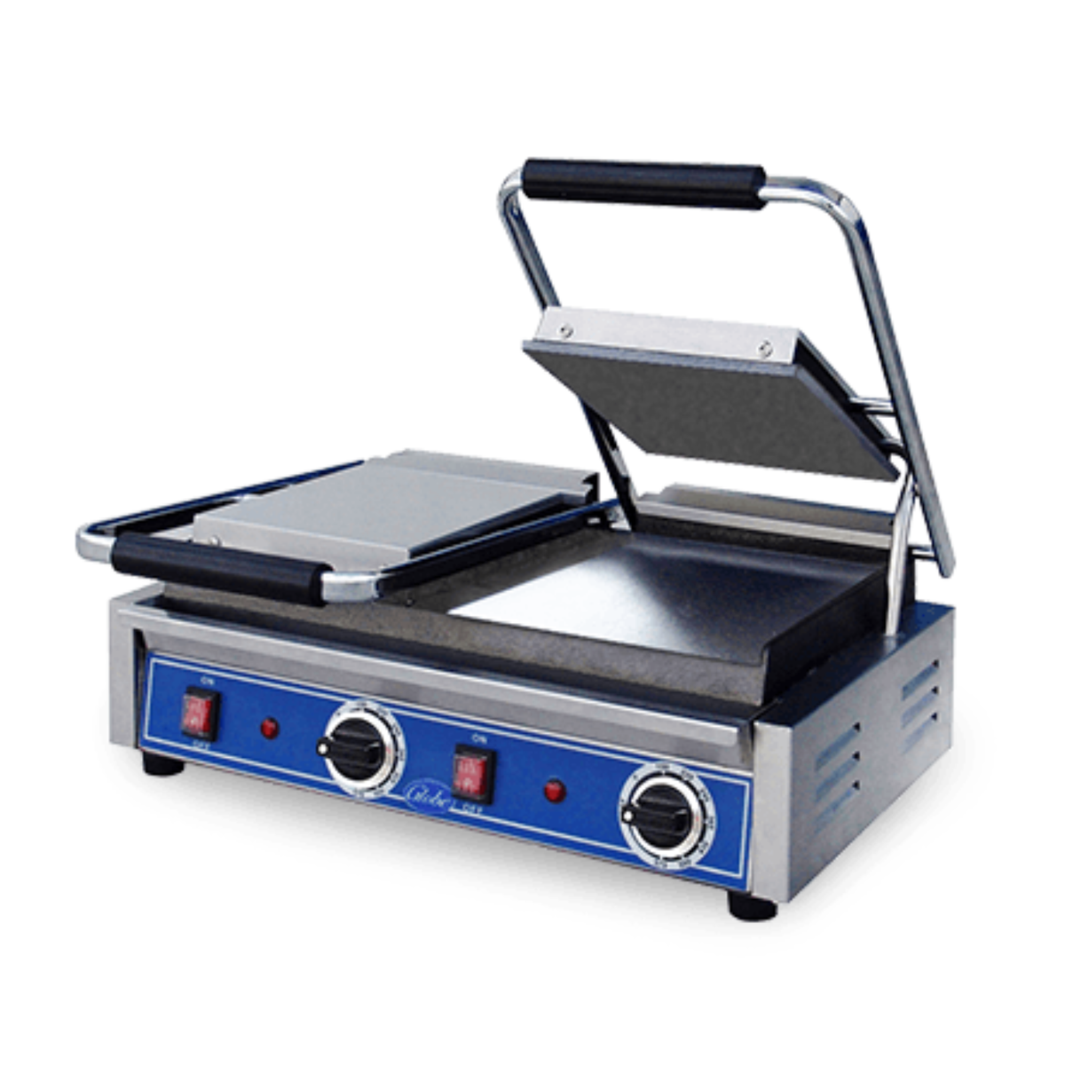Globe Double Smooth Cast Iron Plate Electric Sandwich Grill NSF 20" - GSGDUE10