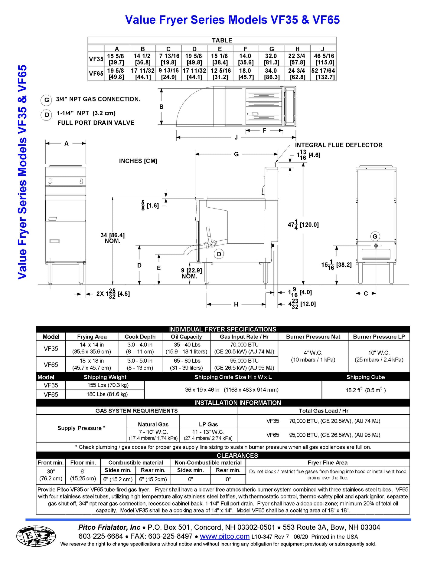 Pitco 高效 35LB 天然气炸锅 - VF-35S