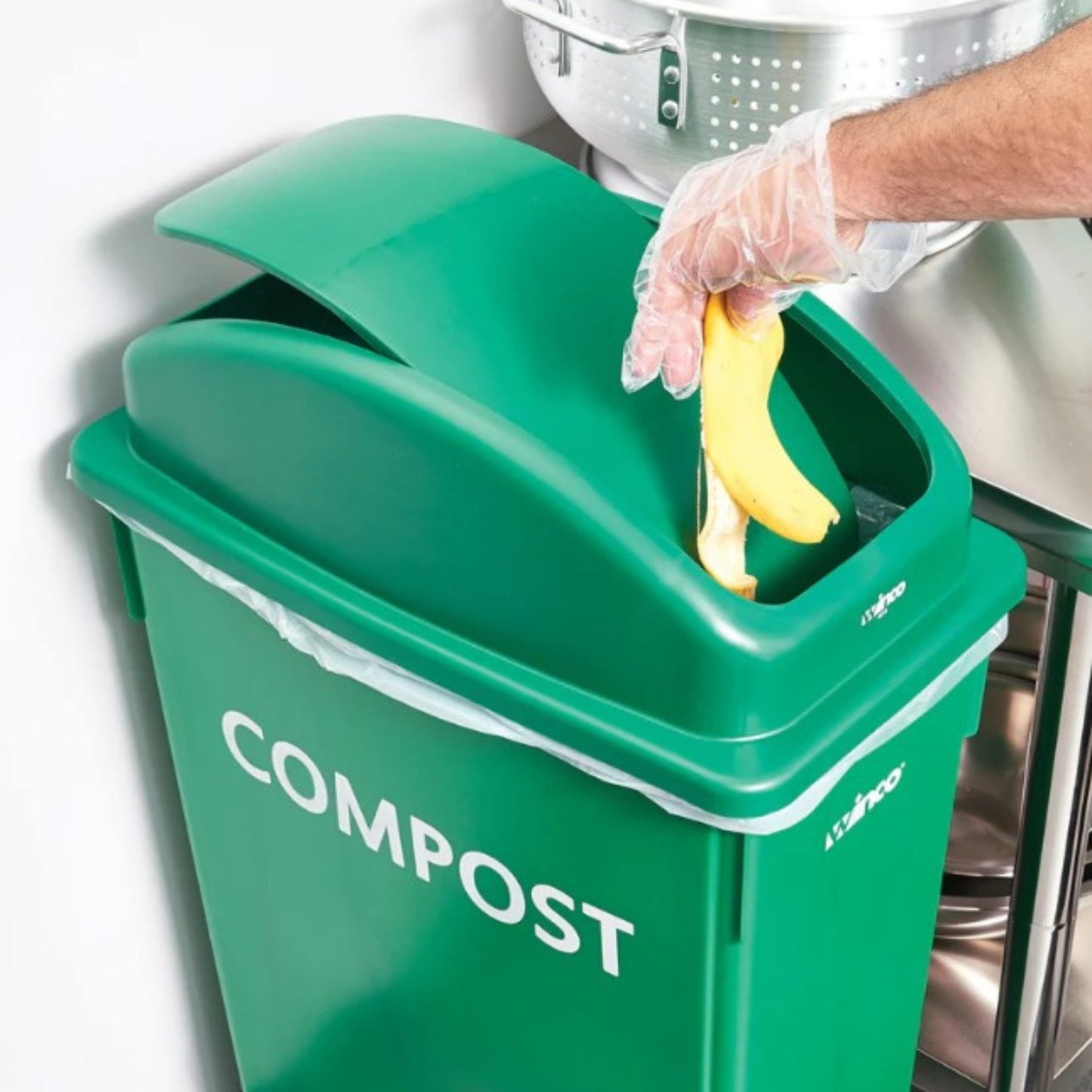 Tapa para contenedor de basura Winco, verde - PTCL-23GR
