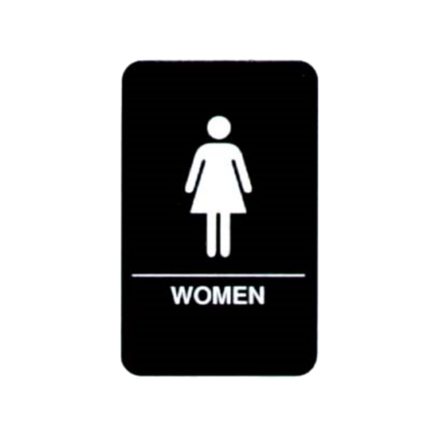 Letrero Vollrath "Mujeres", braille, 15 x 23 cm, blanco sobre negro - 5634