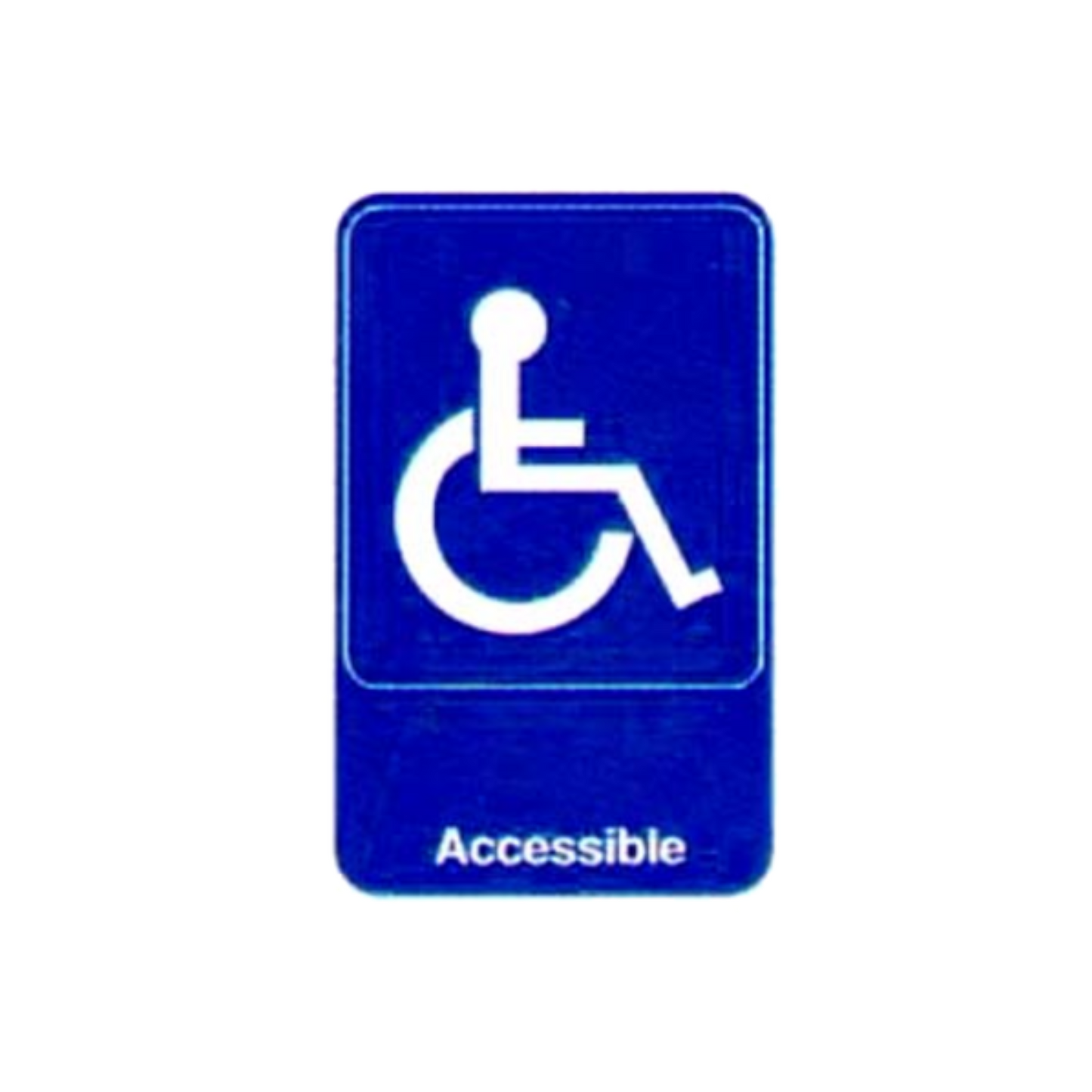 Letrero Vollrath, "Accesible", Braille, 15 x 23 cm, Blanco sobre Azul - 5644