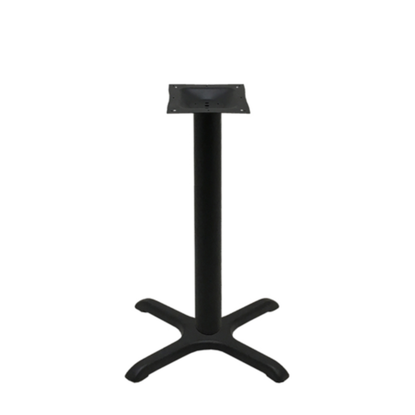 Oak St. Table Base, 22"x 22" "X Style" Steel Column Base Black - B22-STD