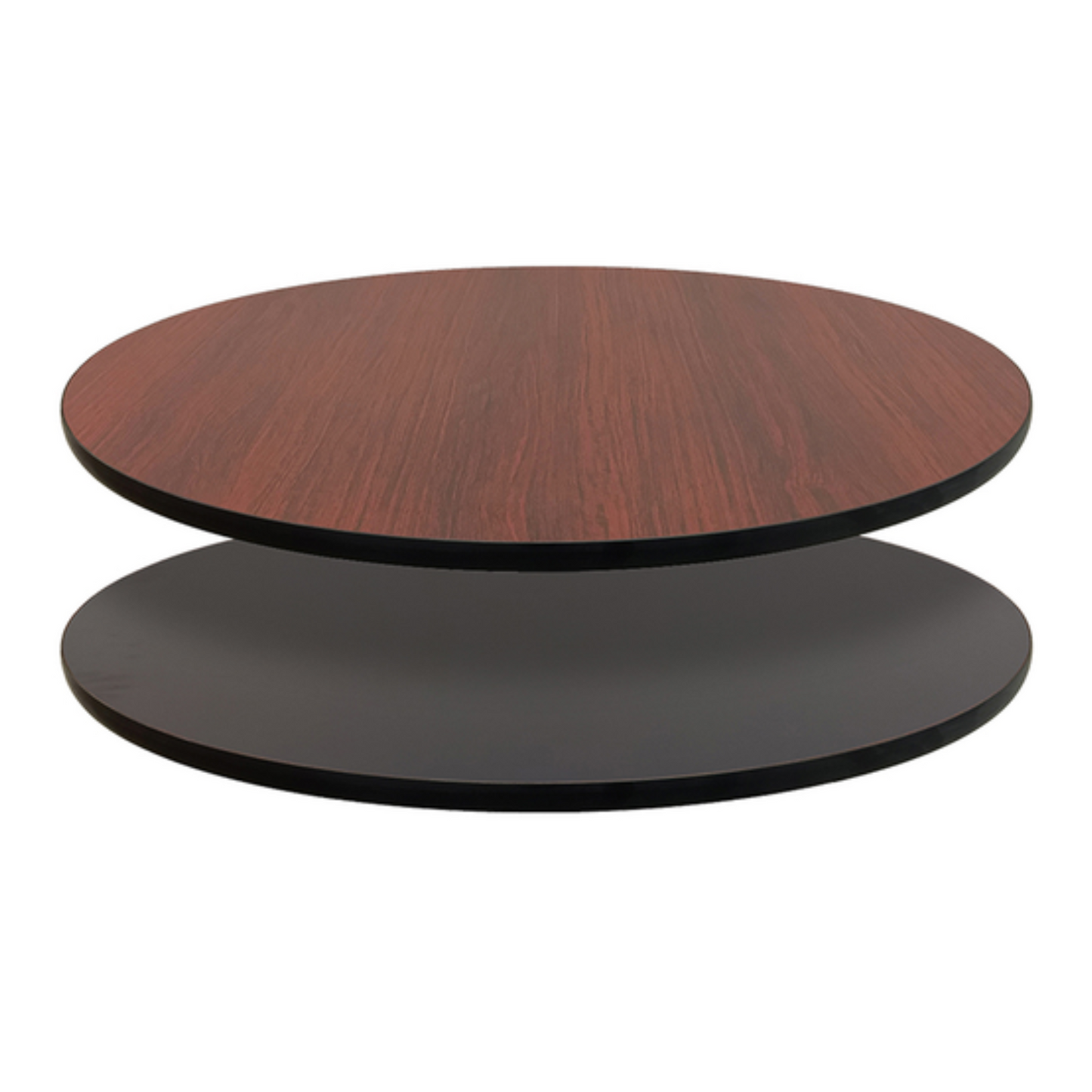 Oak St. Table Top, 36" Rd, Reversible Mahogany/Black Laminate- MB36R Oak Street