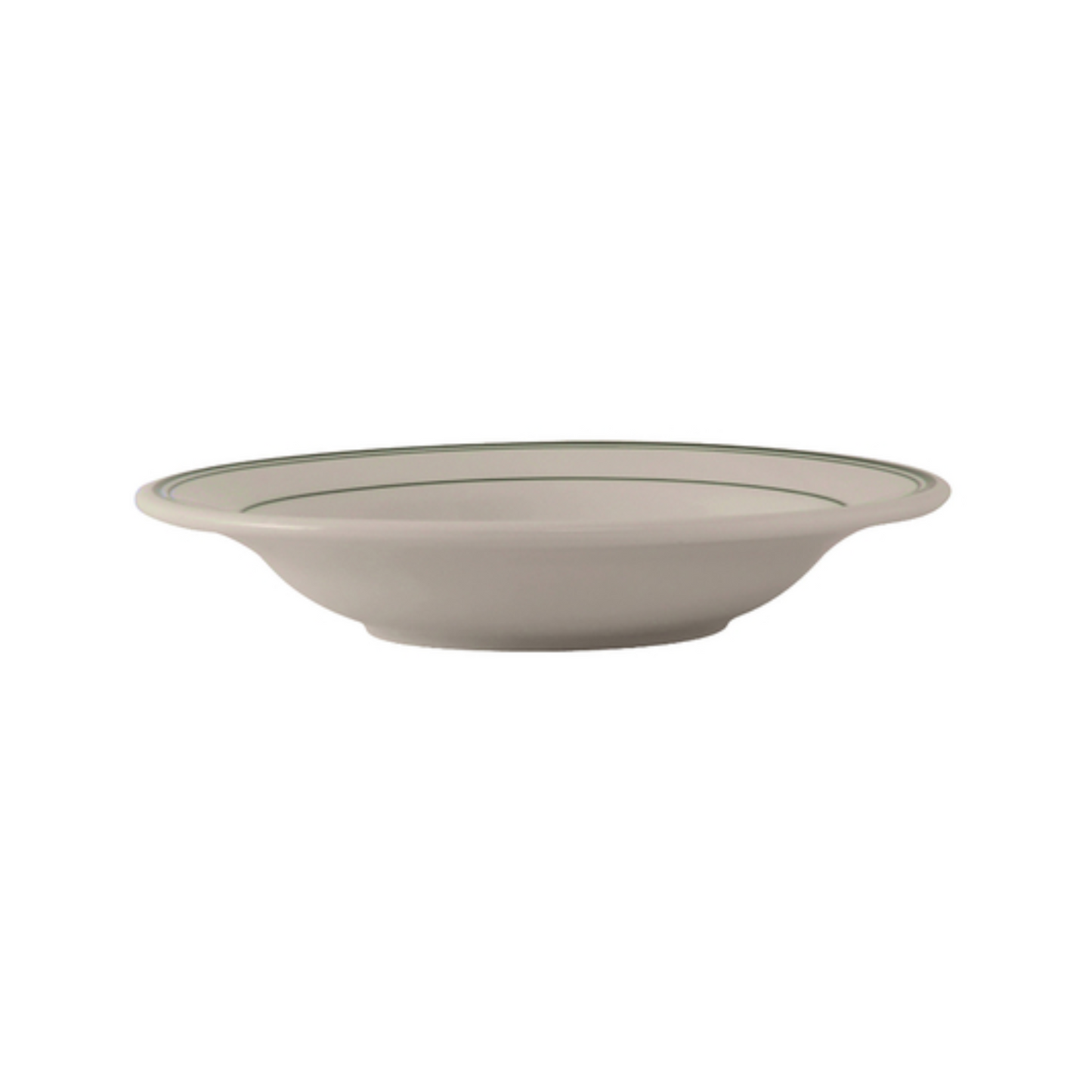 Tuxton Soup Bowl, Wide Rim, RE w/Green Band - TUXTGB-003