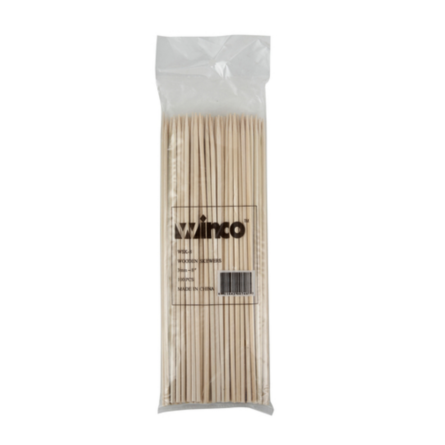 Winco Bamboo Skewers 8", 100/bag - WSK-08