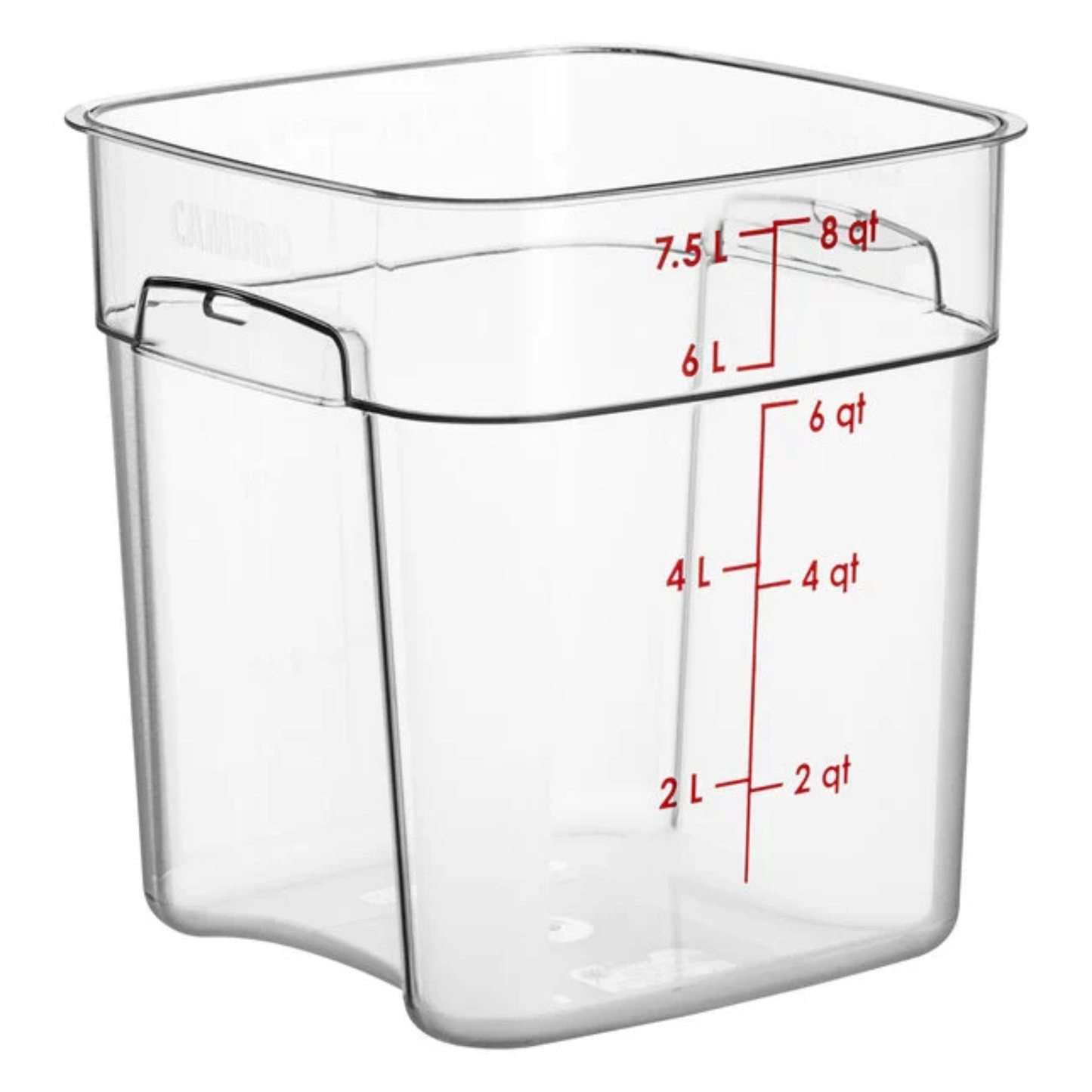 Cambro FreshPro Food Container 8 qt Clear with Handles Polycarbonate NSF - 8SFSPROCW135