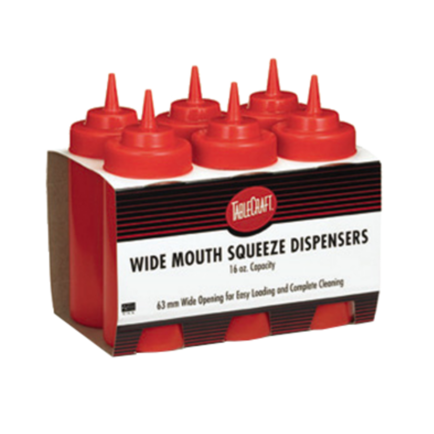 TableCraft - Squeeze Bottle Wide Mouth Red 16oz - TCPC11663K TableCraft
