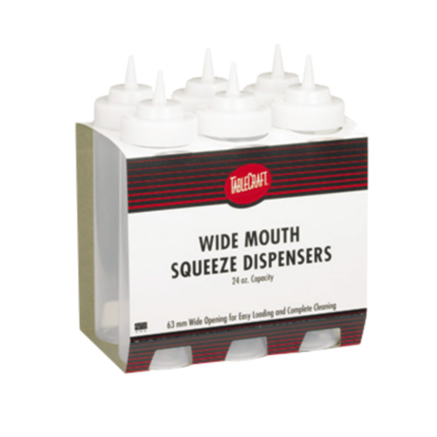 TableCraft C11663C Wide‑Mouth Squeeze Bottle – 16 oz (Pack of 6) TableCraft