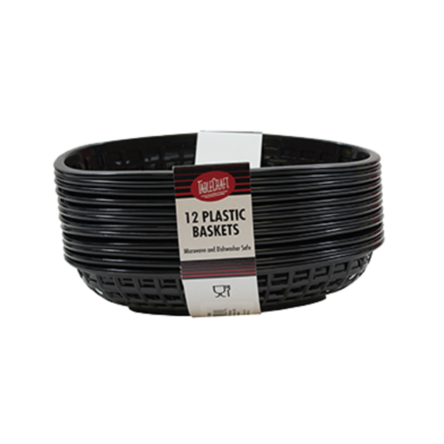 TableCraft - Cesta de plástico negra de 9 x 6 x 2 pulgadas - TCPC1074BK