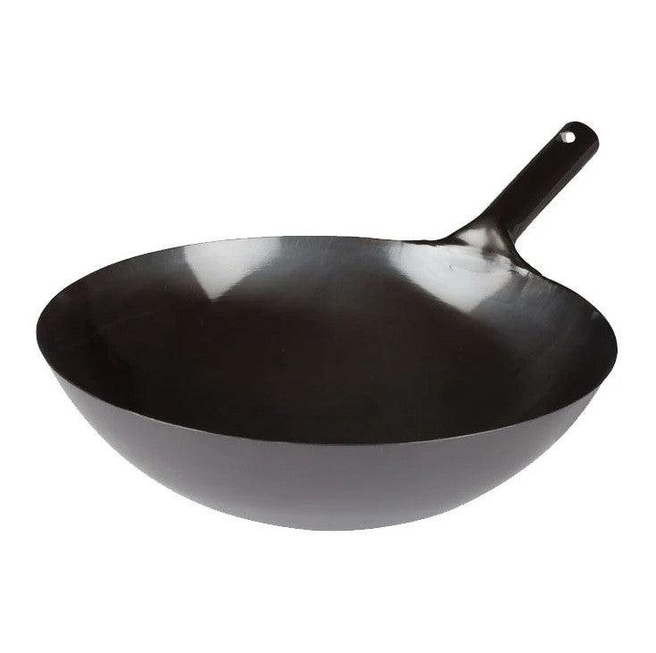 Winco 16" Carbon Steel Japanese Style Wok with Welded Handle - WOK-36