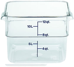 Cambro 食品容器,12 夸脱,透明“CamSquare”-12SFSCW-135