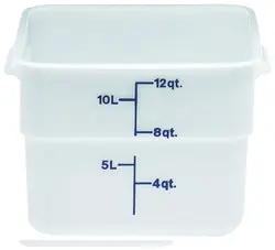 Cambro Food Container, 12 qt, White "CamSquare Poly" - 12SFSP148 Cambro