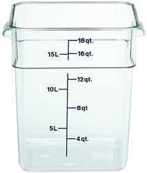 Cambro 食品容器,18 夸脱,透明“CamSquare”-18SFSCW-135