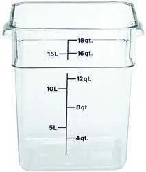 Cambro Food Container, 18 qt, Clear "CamSquare" -18SFSCW-135 Cambro