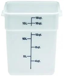 Cambro Food Container, 18 qt, White "CamSquare Poly" - 18SFSP148 Cambro