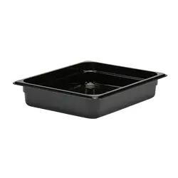 Cambro Camwear Food Pan, Plastic, 1/2 Size, 2-1/2" Deep, Polycarbonate, Black, NSF - 22CW-110 Cambro